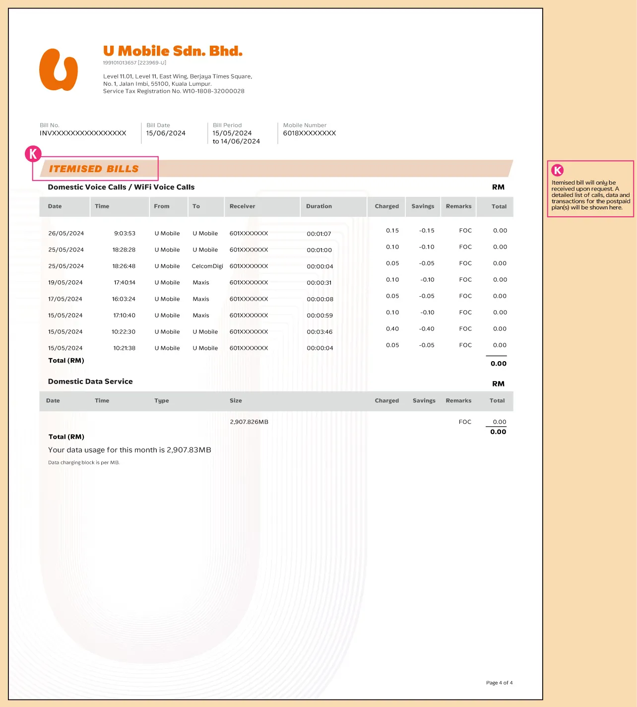 Postpaid Postpaid Bill Statment 4 Image U Mobile